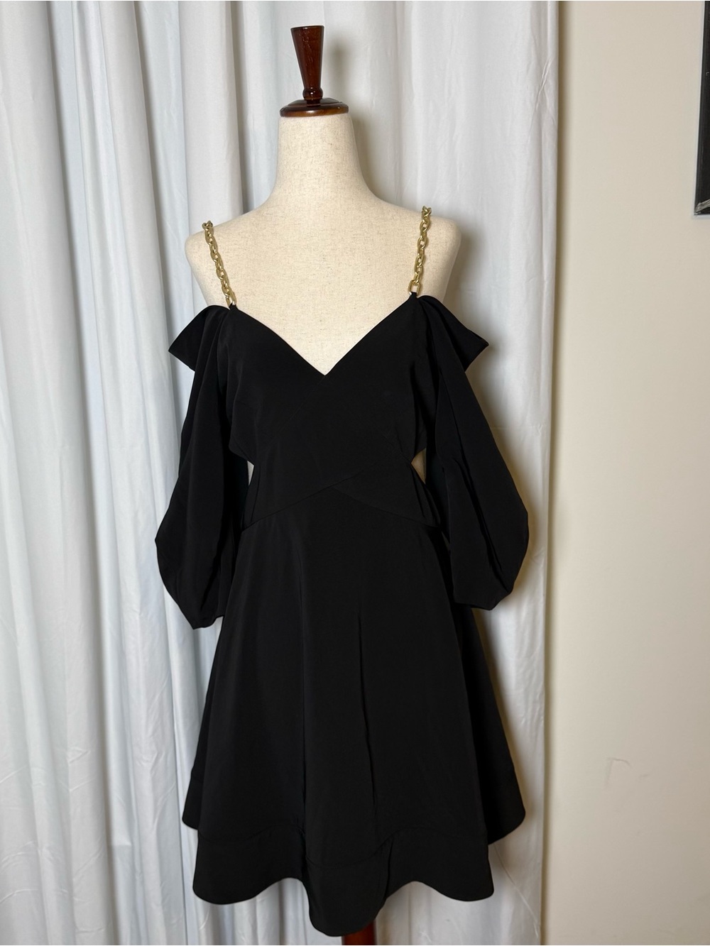 Jonathan Simkhai Lyla Black Chain Strap Cutout Dress NWT 6 - Picture 6 of 15